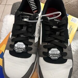 Men’s Skechers Work Black and Gray Shoes